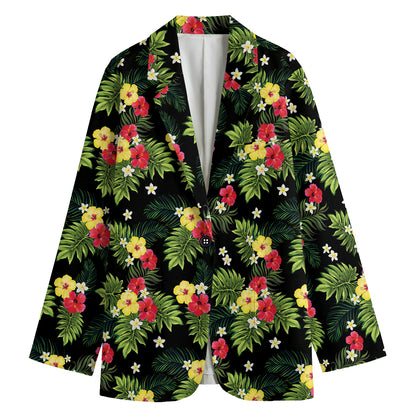 Tropical Hibiscus Aloha Pattern Print Women's Blazer
