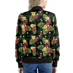 Tropical Hibiscus Aloha Pattern Print Women's Bomber Jacket