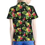 Tropical Hibiscus Aloha Pattern Print Women's Polo Shirt