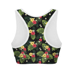 Tropical Hibiscus Aloha Pattern Print Women's Sports Bra