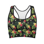 Tropical Hibiscus Aloha Pattern Print Women's Sports Bra