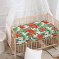 Tropical Hibiscus Blossom Pattern Print Baby Crib Sheet