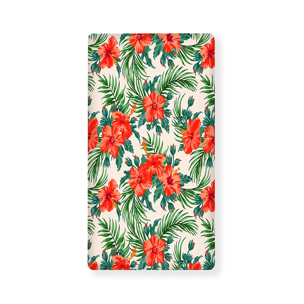 Tropical Hibiscus Blossom Pattern Print Baby Crib Sheet