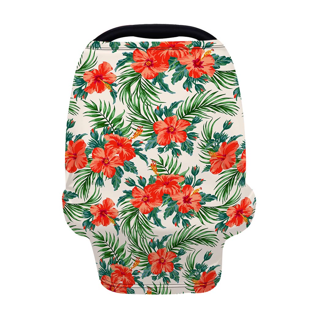 Tropical Hibiscus Blossom Pattern Print Baby Seat Cover