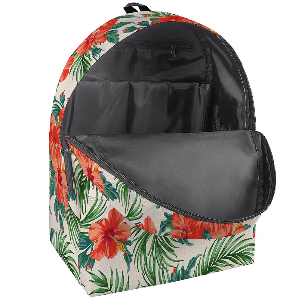 Tropical Hibiscus Blossom Pattern Print Backpack
