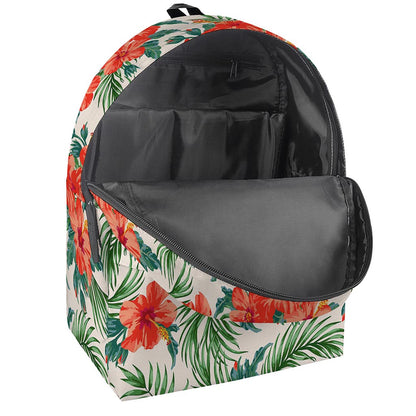 Tropical Hibiscus Blossom Pattern Print Backpack