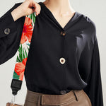 Tropical Hibiscus Blossom Pattern Print Bag Strap