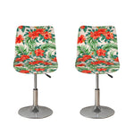 Tropical Hibiscus Blossom Pattern Print Bar Stool Covers
