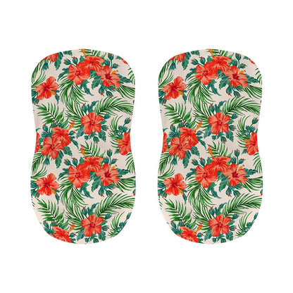 Tropical Hibiscus Blossom Pattern Print Bar Stool Covers