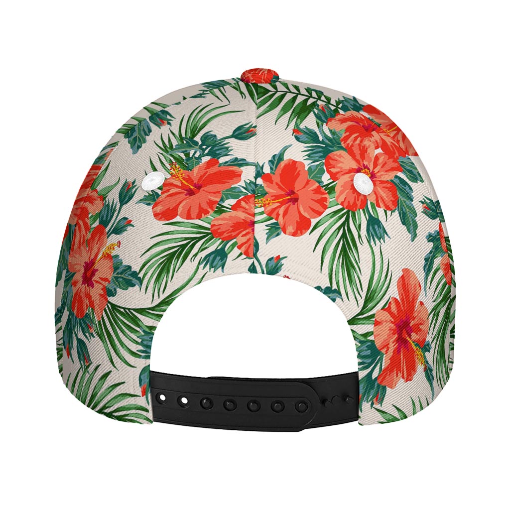 Tropical Hibiscus Blossom Pattern Print Baseball Cap