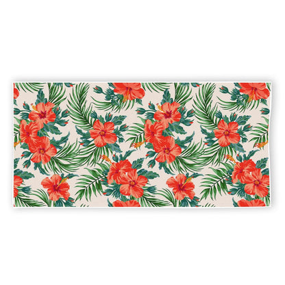 Tropical Hibiscus Blossom Pattern Print Beach Towel