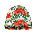 Tropical Hibiscus Blossom Pattern Print Beanie