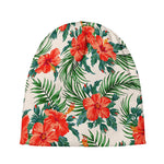 Tropical Hibiscus Blossom Pattern Print Beanie