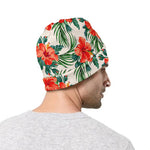 Tropical Hibiscus Blossom Pattern Print Beanie