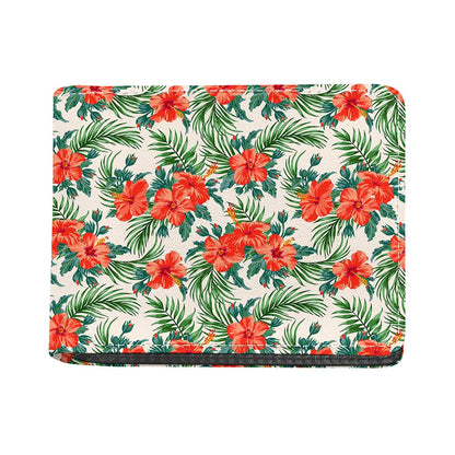 Tropical Hibiscus Blossom Pattern Print Bifold Wallet