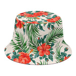 Tropical Hibiscus Blossom Pattern Print Bucket Hat