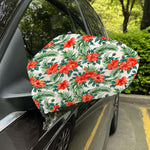 Tropical Hibiscus Blossom Pattern Print Car Side Mirror Covers