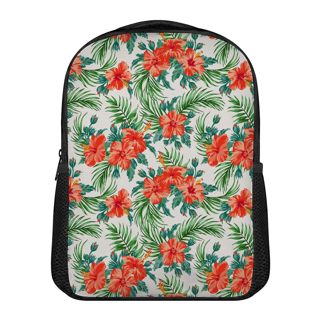 Tropical Hibiscus Blossom Pattern Print Casual Backpack