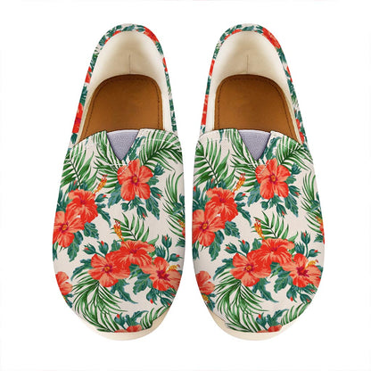 Tropical Hibiscus Blossom Pattern Print Casual Shoes
