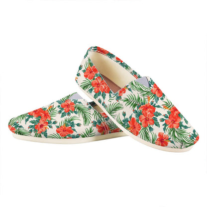Tropical Hibiscus Blossom Pattern Print Casual Shoes