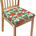 Tropical Hibiscus Blossom Pattern Print Chair Cushion Cover
