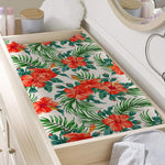 Tropical Hibiscus Blossom Pattern Print Changing Pad Cover