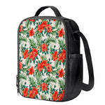Tropical Hibiscus Blossom Pattern Print Crossbody Lunch Bag
