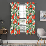 Tropical Hibiscus Blossom Pattern Print Curtain