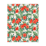 Tropical Hibiscus Blossom Pattern Print Curtain