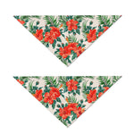 Tropical Hibiscus Blossom Pattern Print Dog Bandana