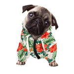 Tropical Hibiscus Blossom Pattern Print Dog Zip Up Hoodie