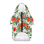 Tropical Hibiscus Blossom Pattern Print Dog Zip Up Hoodie