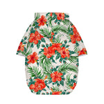 Tropical Hibiscus Blossom Pattern Print Dog Zip Up Hoodie