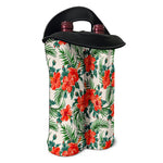 Tropical Hibiscus Blossom Pattern Print Double Neoprene Wine Tote