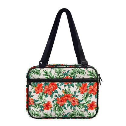 Tropical Hibiscus Blossom Pattern Print Double Strap Bible Bag
