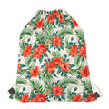 Tropical Hibiscus Blossom Pattern Print Drawstring Bag