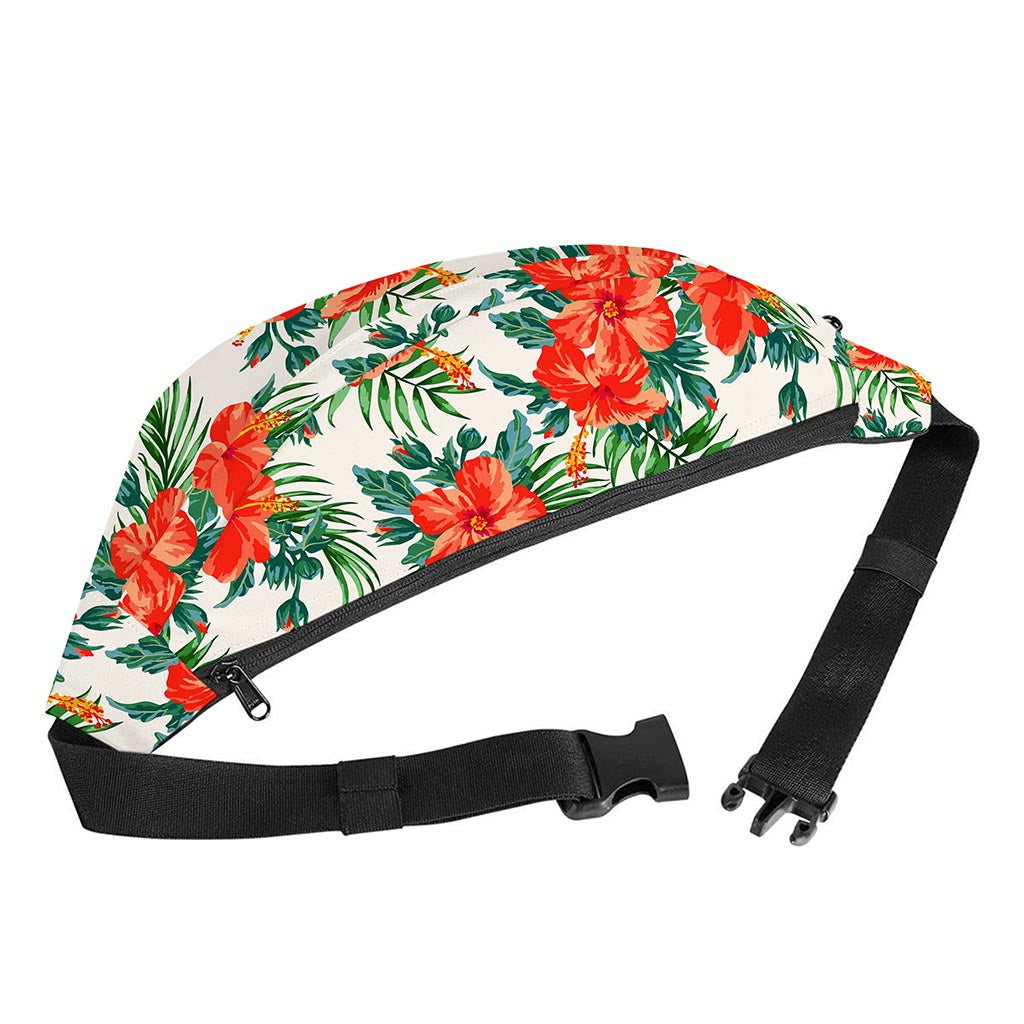 Tropical Hibiscus Blossom Pattern Print Fanny Pack