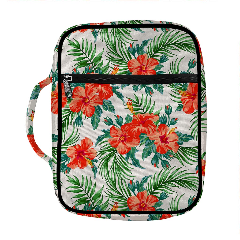 Tropical Hibiscus Blossom Pattern Print Front Pocket Bible Bag