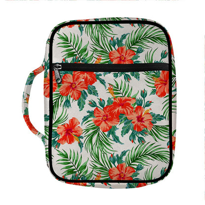 Tropical Hibiscus Blossom Pattern Print Front Pocket Bible Bag