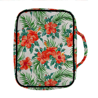 Tropical Hibiscus Blossom Pattern Print Front Pocket Bible Bag