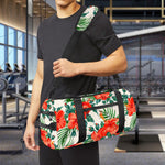 Tropical Hibiscus Blossom Pattern Print Gym Bag