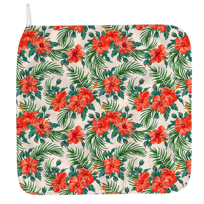 Tropical Hibiscus Blossom Pattern Print Hand Towel