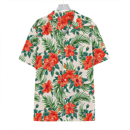 Tropical Hibiscus Blossom Pattern Print Hawaiian Shirt