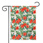 Tropical Hibiscus Blossom Pattern Print House Flag