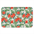 Tropical Hibiscus Blossom Pattern Print Indoor Door Mat
