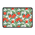Tropical Hibiscus Blossom Pattern Print Kitchen Mat