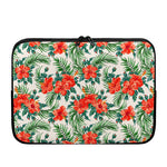 Tropical Hibiscus Blossom Pattern Print Laptop Sleeve