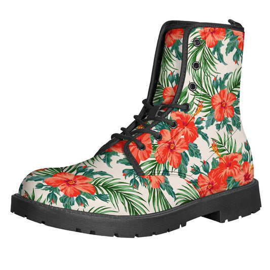 Tropical Hibiscus Blossom Pattern Print Backpack