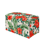 Tropical Hibiscus Blossom Pattern Print Leather Tissue Box Cover