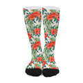 Tropical Hibiscus Blossom Pattern Print Long Socks